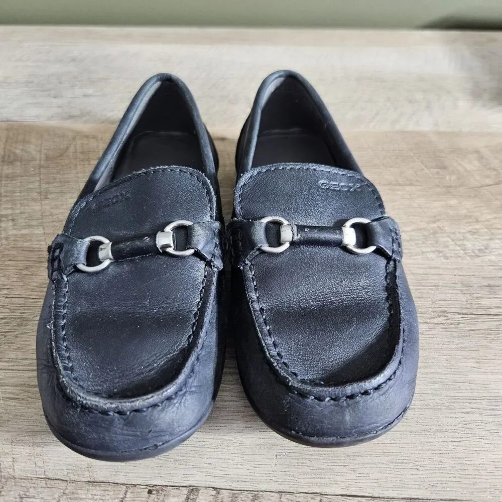 Boys Geox Fast Bit-Strap Dress Shoe Loafers Leather EU Size 29